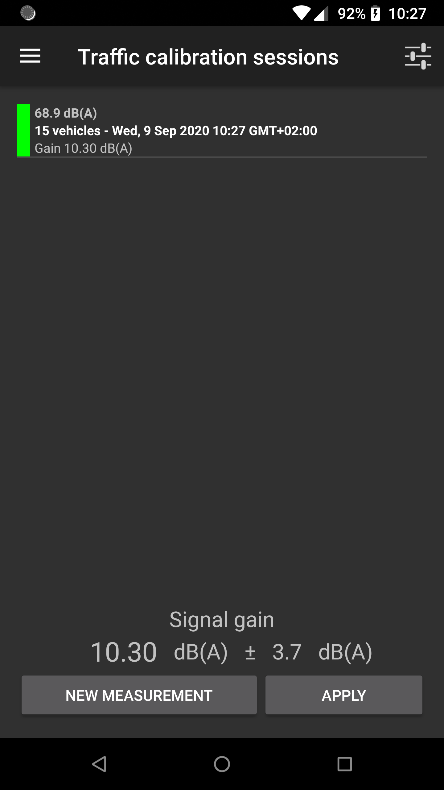 Empty calibration